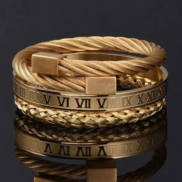 Cable Deluxe Bracelet Set - Oro