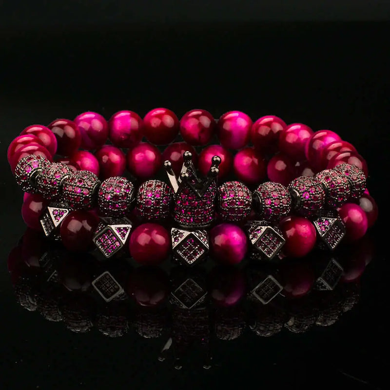 Colored Deluxe Bracelets - Tiger - Bracelet - Blue - Eye - Beaded