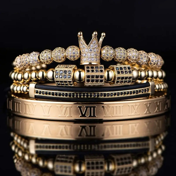 Prince Deluxe Bracelets - Gold - Bangle - Black - Bracelet - Roman