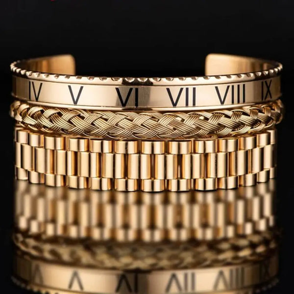 Roman Deluxe Bracelets - Roman - Bracelet - Gold - Bangle - Silver