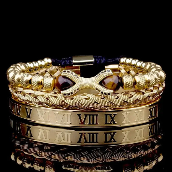 Roman Royal Dragon Bracelets - Roman - Bangle - Beaded - Royal - Blue