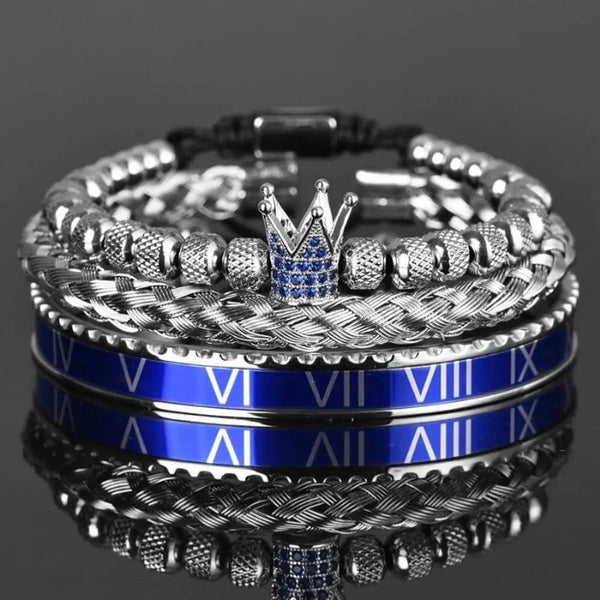 Royal Roman Bracelets - Blue - Royal - Black - Bracelet - Bangle