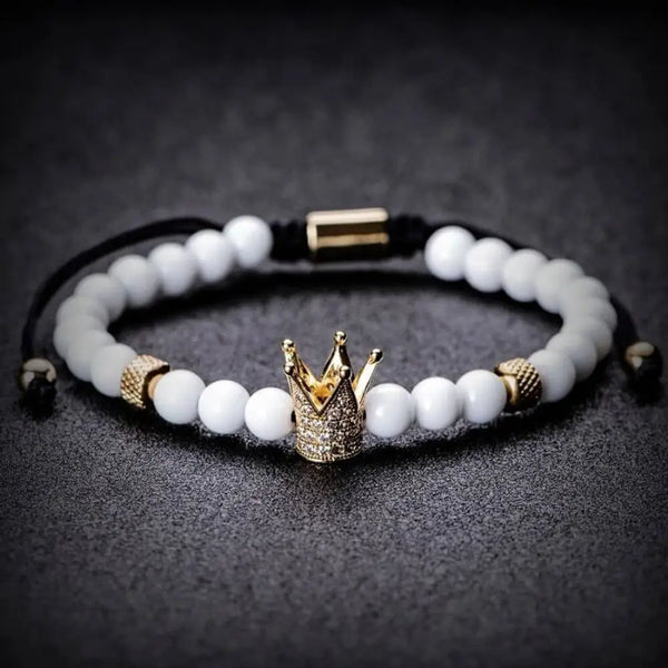 White Deluxe Bracelet - Vit - Micro Pave CZ Krona