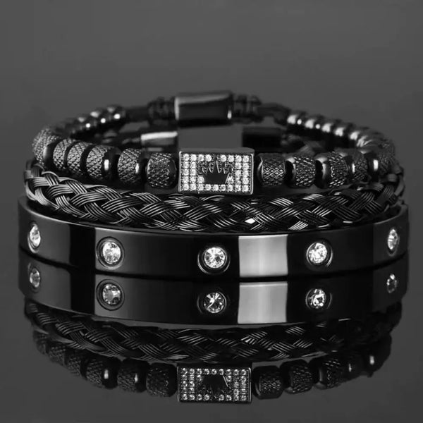 Black Crystal Bracelets - Beaded - Crystal - Bracelet - Black - Bangle