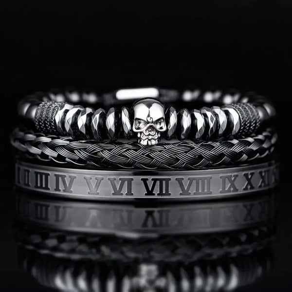 Black Luxury Bracelets - Luxury - Bracelet - Black - Roman - Silver