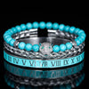 Blue Leopard Deluxe Bracelets - Bracelet - Roman - Bangle - Beaded - Leopard