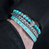 Blue Leopard Deluxe Bracelets - Beaded - Bangle - Blue - Leopard - Roman