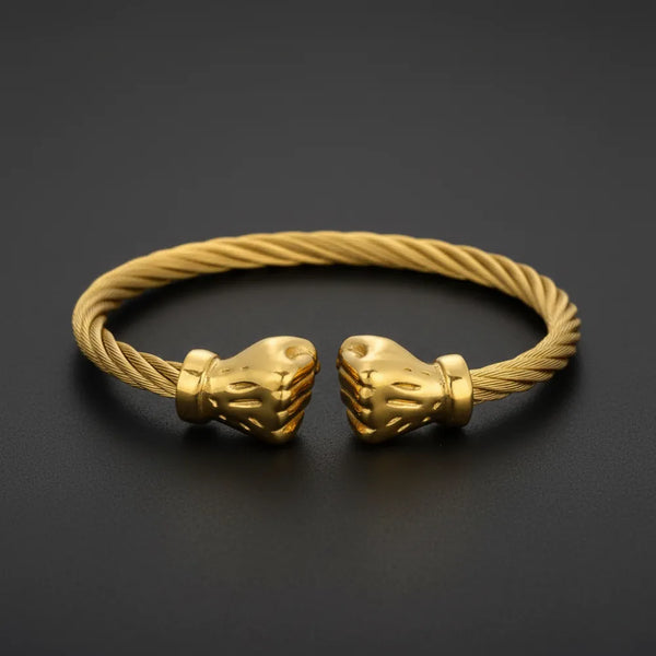 Fist Bangle Bracelet in Gold Color