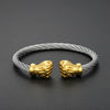 Fist Bangle Bracelet in Silver and Gold Color