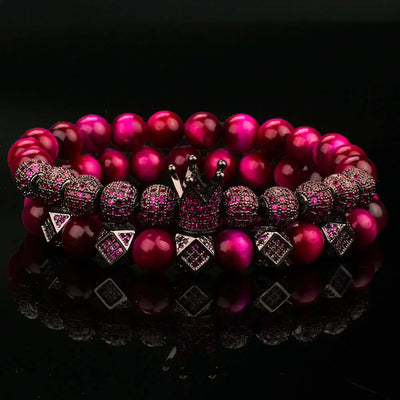 Colored Deluxe Bracelets - Tiger - Bracelet - Blue - Eye - Beaded