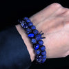Colored Deluxe Bracelets - Beaded - Bracelet - Tiger - Eye - Blue