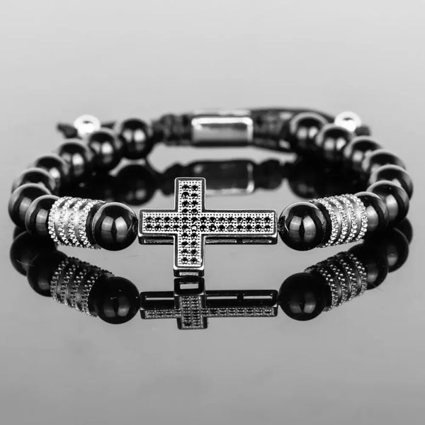 Statement Charm Bracelet - Black - Silver - Black
