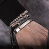Cross Deluxe Bracelets - Silver - Bangle - Black - Bracelet - Beaded