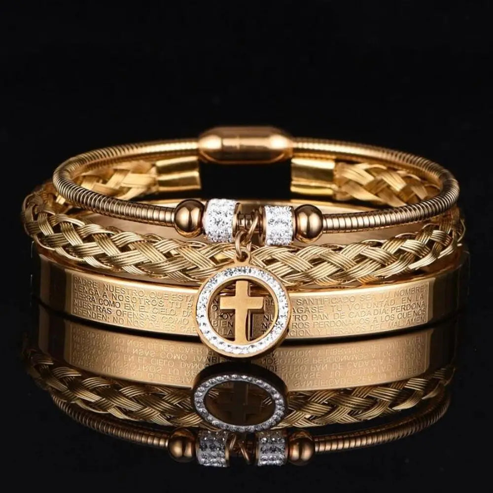 Cross Luxury Bracelets - Cross - Bangle - Luxury - Gold - Silver