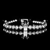 Crown Deluxe Beaded Bracelet - Black - Gold - Crown - Steel - Bracelet
