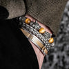 Deluxe Double Leopard Head Bracelets - Beaded - Bangle - Double - Head - Black