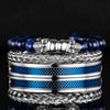 Deluxe Double Skull Head Bracelets - Bracelet - Head - Bangle - Black - Beaded