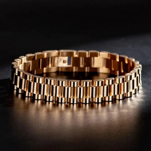 Deluxe Watch Bracelet - Silver - Bracelet - Watch - Gold - Black