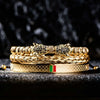 Double Leopard Head Bracelets - Leopard - Head - Gold - Double - Bracelet