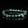 Gothic Skull Bracelet – Green – green stone bead bracelet with skull detail
