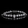 Gothic Skull Bracelet – Grey – marble stone bead bracelet with skull detail