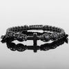 Black cross beaded bracelet with CZ cross