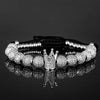Imperial Crown Beaded Bracelet - Crown - Black - Gold - Beaded - Bracelet