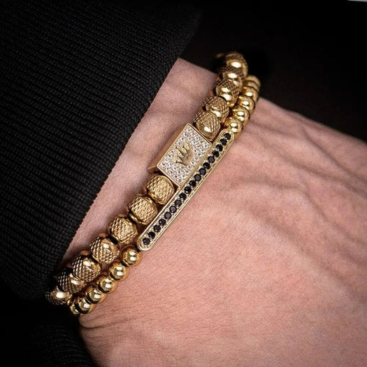 King Crown Beaded Bracelet - Gold - Bracelet - Silver - Crown - Beaded