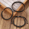 Leopard Deluxe Stripes Bracelets - Beaded - Silver - Leopard - Gold - Black