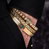 Leopard Deluxe Stripes Bracelets - Silver - Black - Stripes - Beaded - Gold