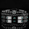 Leopard Green Crystal Bracelets - Bangle - Crystal - Blue - Silver - Beaded