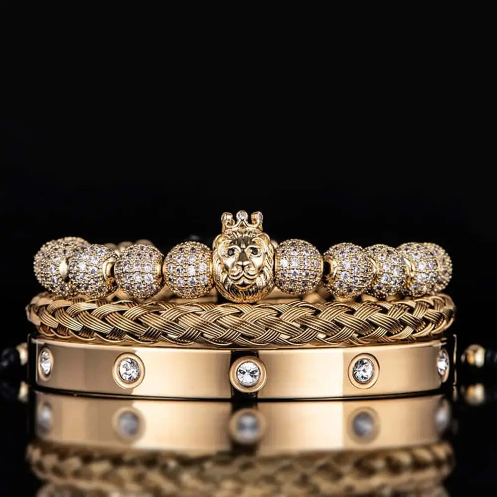 Lion's Crystal Bracelets - Lion's - Silver - Bracelet - Bangle - Gold