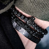 Lion's Deluxe Bracelets - Black - Roman - Bracelet - Silver - Gold