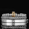 Lion's Deluxe Bracelets - Beaded - Black - Roman - Bangle - Lion's