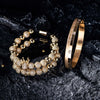 Luxury Double Crown Bracelets - Beaded - Silver - Gold - Double - Crown