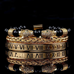 Luxury Double Leopard Bracelets - Gold - Leopard - Double - Roman - Bangle