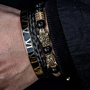 Luxury Double Leopard Bracelets - Beaded - Bangle - Roman - Double - Leopard