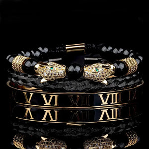 Luxury Double Leopard Bracelets - Double - Roman - Bracelet - Gold - Bangle