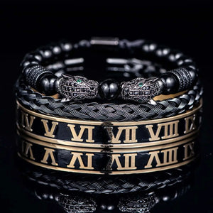 Luxury Double Leopard Bracelets - Gold - Bangle - Beaded - Bracelet - Double