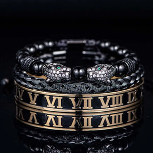 Luxury Double Leopard Bracelets - Double - Bracelet - Beaded - Roman - Bangle
