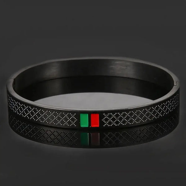 Luxury Stripe Bangle - Negro