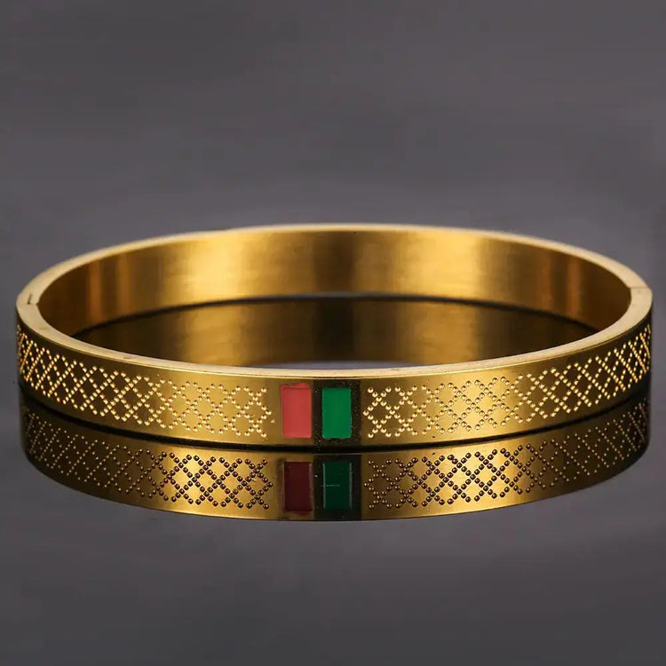 Luxury Stripe Bangle - Black - Gold - Silver - Luxury - Bangle