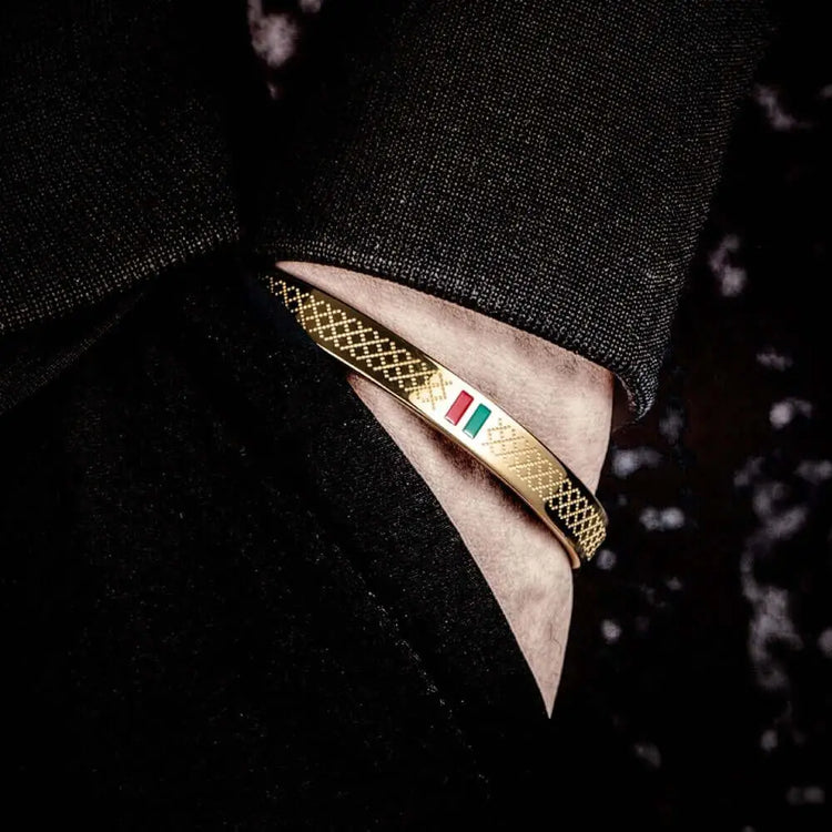Luxury Stripe Bangle - Bangle - Luxury - Silver - Black - Gold
