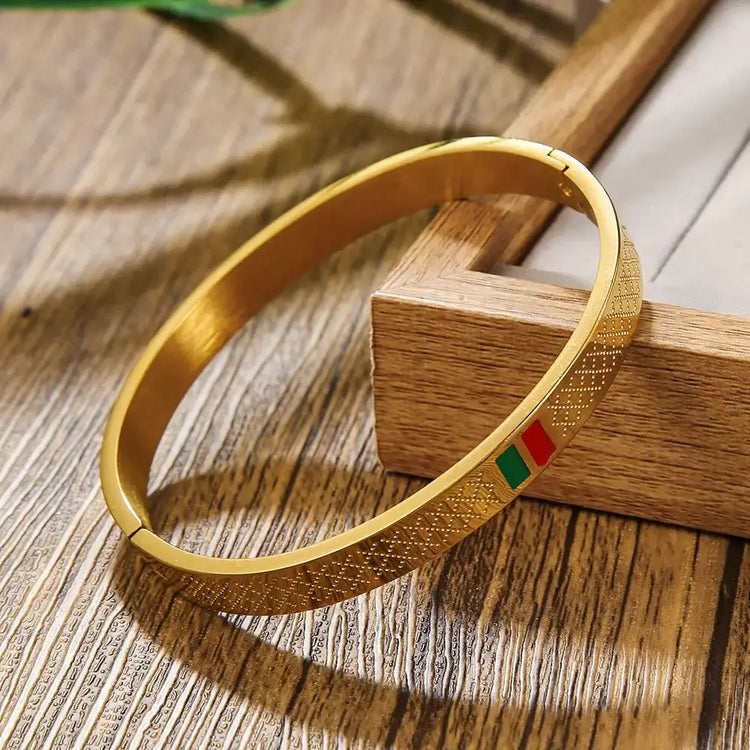 Luxury Stripe Bangle - Bangle - Luxury - Silver - Black - Gold