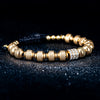 Alfa-Jewelry men's luxury bracelet with gold-plated beads and CZ crystal accents
