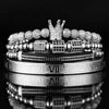 Prince Deluxe Bracelets - Roman - Beaded - Bangle - Bracelet - Silver