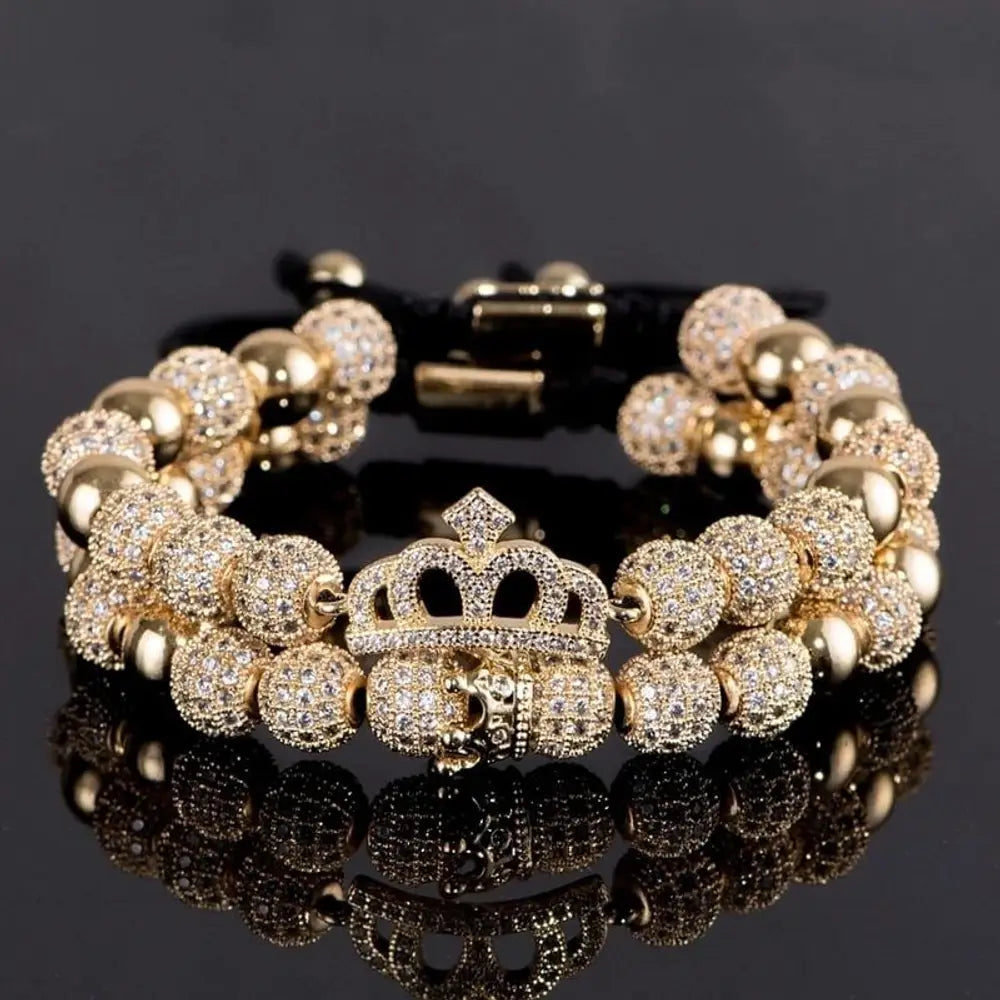 Queen Deluxe Bracelets - Queen - Gold - Beaded - Bracelet - Numeral