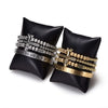 Rebel King Bangle Bracelets - Roman - Gold - Black - Bracelet - Beaded