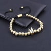 Rebel King Bracelets - Gold - Bracelet - Black - Beaded - Silver