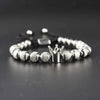 Rebel King Bracelets - Beaded - Silver - Black - Gold - Bracelet
